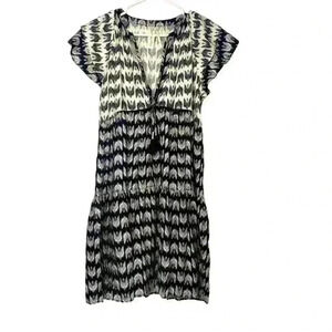 Anthropologie Mckenzie Parrott Dress Size S Black White V-neck